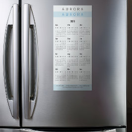 Minimalistisk tvåtonsblå magnetkalender