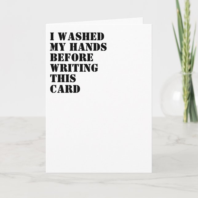 Minimalistisk tvättat min händer COVID 19-typograf Kort (Framsida)