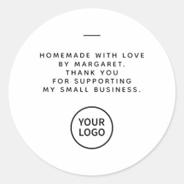 Minimalistisk typografi av din egen Logotyp-Tack Runt Klistermärke