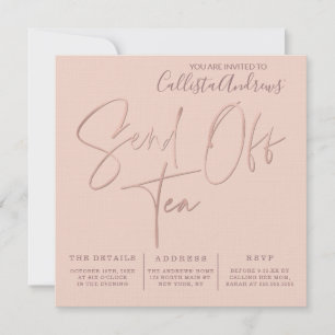 Minimalistisk typografi av Rosa ros Guld vid utsän Inbjudningar