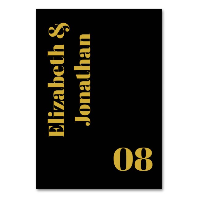 Minimalistisk typografi Bröllop Bordsnummer (Framsidan)