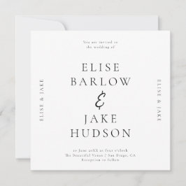 Minimalistisk typografi Bröllop-foto Inbjudningar