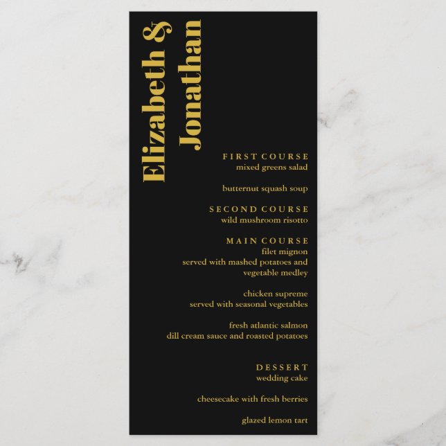 Minimalistisk typografi Bröllop Meny (Framsida)