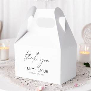 Minimalistisk typografi Bröllop Tack Presentaskar