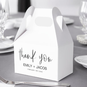 Minimalistisk typografi Bröllop Tack Presentaskar