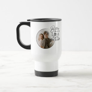 Minimalistisk typografi Brors födelsedagsfoto Resemugg