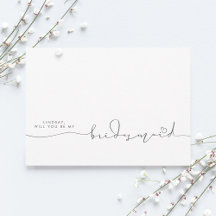 Minimalistisk typografi Editable Färg Bridesmaid