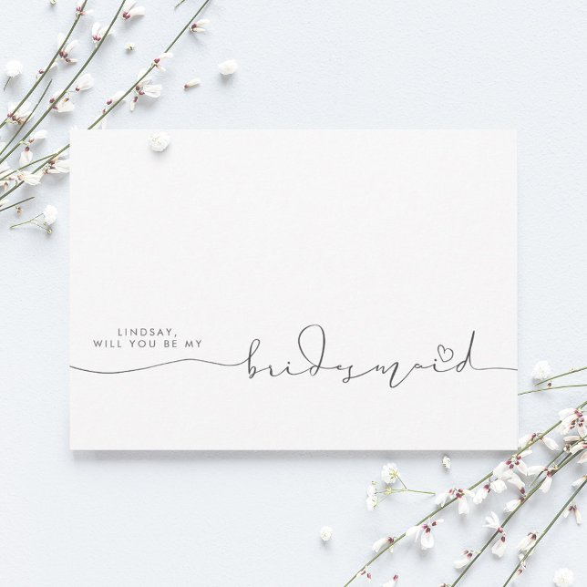 Minimalistisk typografi Editable Färg Bridesmaid (Skapare uppladdad)