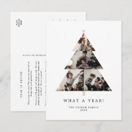 Minimalistisk typografi: ett år Julgran Helg Vykort