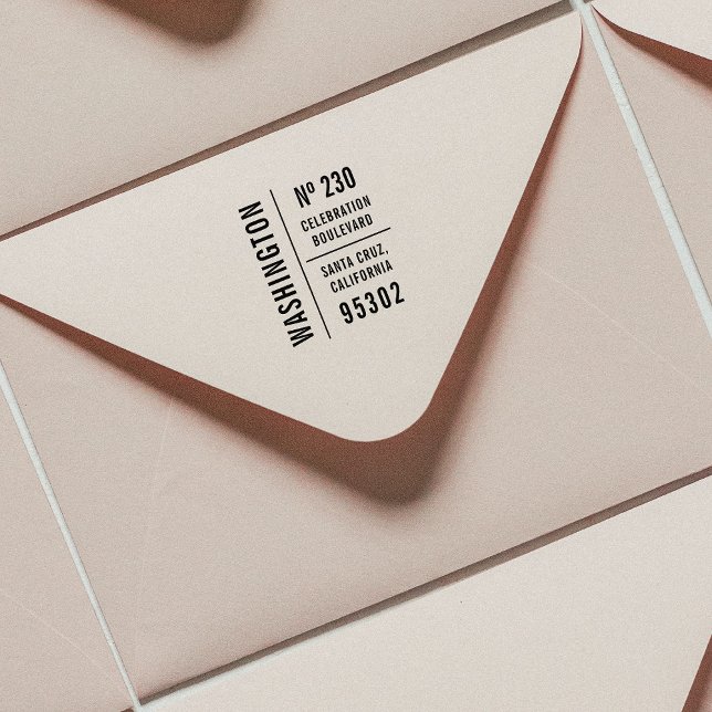 Minimalistisk typografi-familj Namn & Returadress Stämpel (Skapare uppladdad)