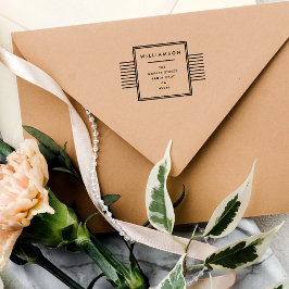 Minimalistisk typografi | Familj Namn Returadress Stämpel