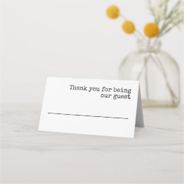 Minimalistisk typografi för enkel skrivmaskin Bröl Placeringskort