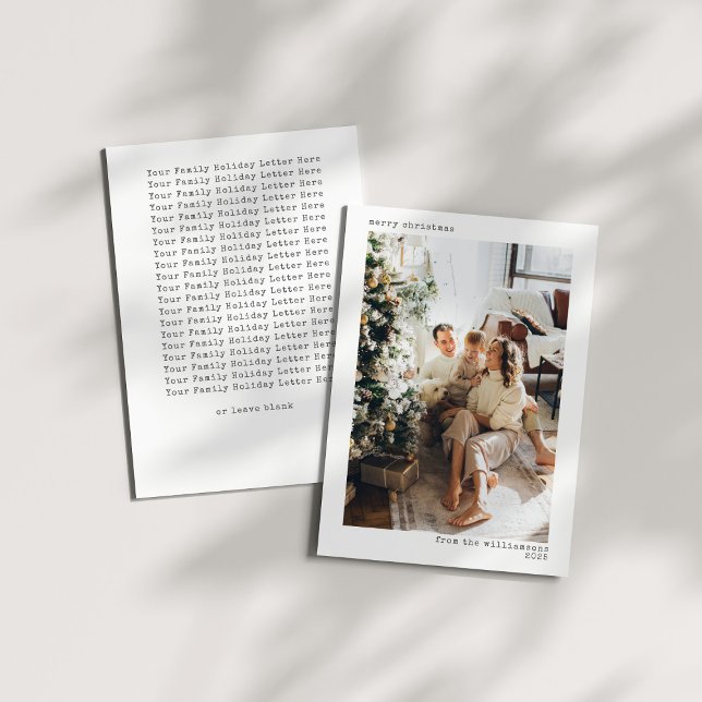 Minimalistisk typografi God jul Photo Brev Julkort (Skapare uppladdad)