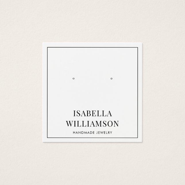 Minimalistisk typografi Gräns Fyrkantigt Visitkort (Framsida)