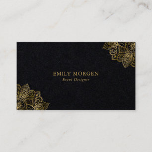 Minimalistisk typografi Guld Tribal Paisley-accent Visitkort