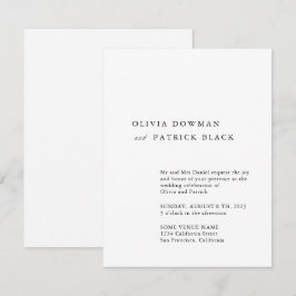 Minimalistisk typografi klassisk enkel Bröllop Inbjudningar