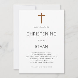 Minimalistisk typografi Kor Christening Inbjudningar