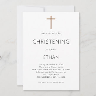 Minimalistisk typografi Kor Christening Inbjudningar