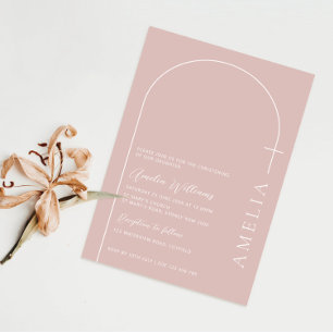 Minimalistisk typografi kor ro rosa-båge inbjudningar