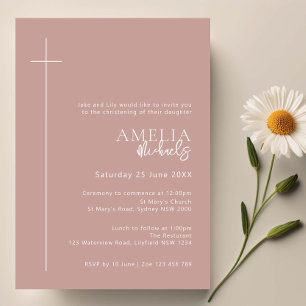 Minimalistisk typografi kor ro rosa-båge inbjudningar
