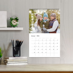 Minimalistisk typografi med enkel Coola för fotomå Kalender