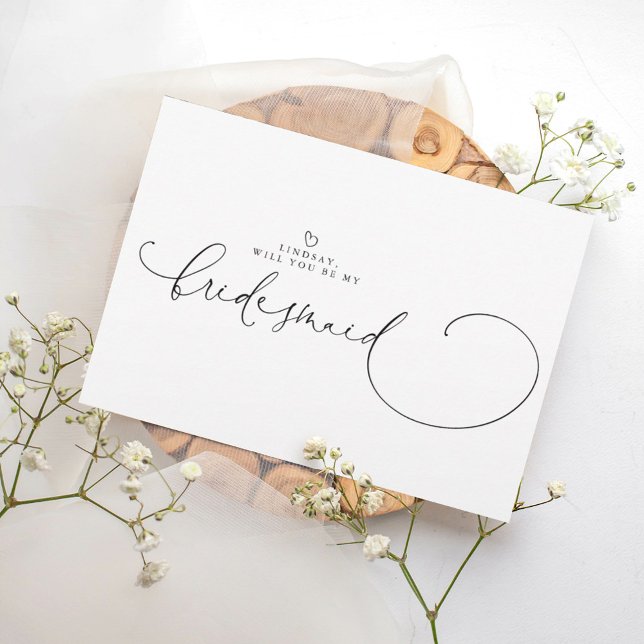 Minimalistisk typografi Modern Bridesmaid Frieri (Skapare uppladdad)