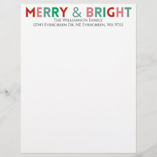 Minimalistisk typografi Modern Merry & Bright Namn Brevhuvud