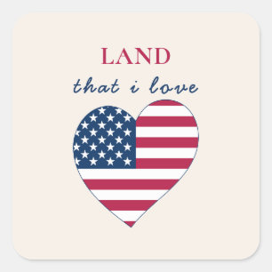 Minimalistisk typografi Modern patriotisk dekal Fyrkantigt Klistermärke