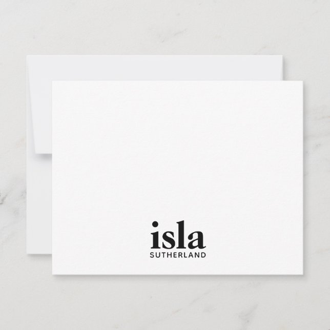 Minimalistisk typografi monogram anteckningskort (Framsida)