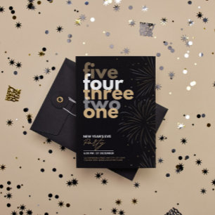 Minimalistisk typografi, nya år Party Inbjudan