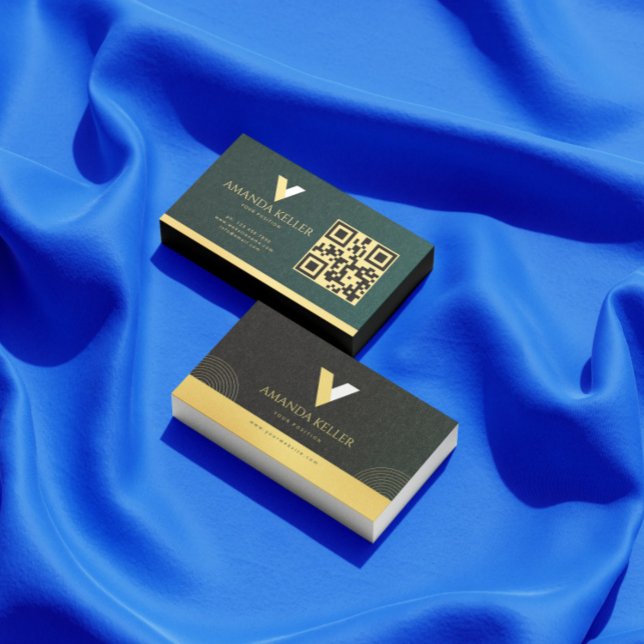 Minimalistisk typografi Qr-kod Visitkort (Skapare uppladdad)