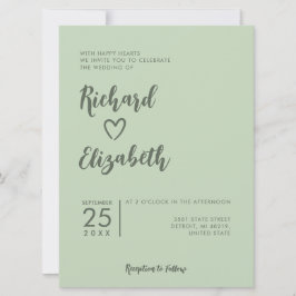 Minimalistisk typografi Ren Modern Bröllop Inbjudningar