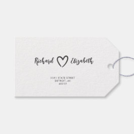 Minimalistisk typografi Ren Modern Bröllop Presentetikett
