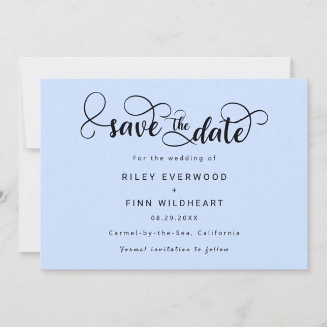 Minimalistisk typografi save the date-inbjudan spara datumet (Framsida)