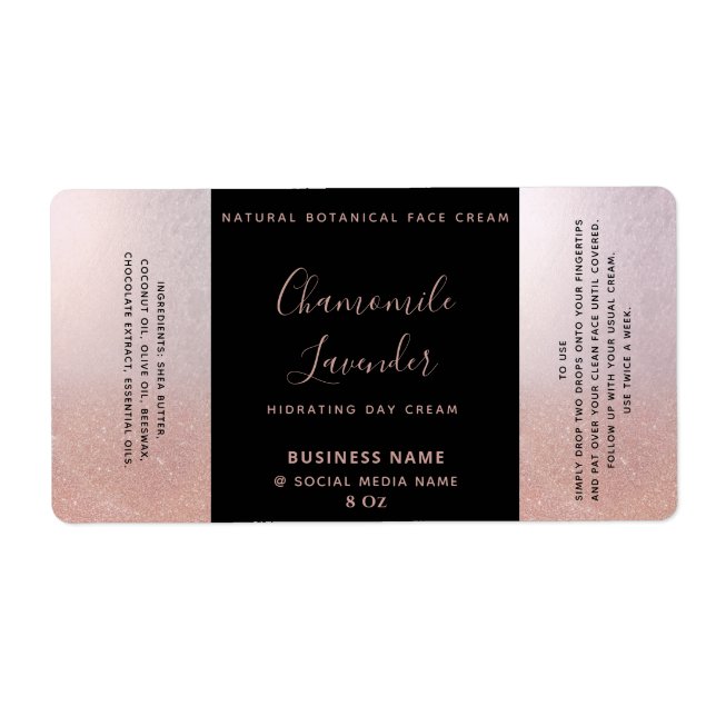 Minimalistisk typografi svart grädde ro guld ansik fraktsedel (Framsidan)