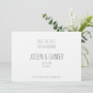 Minimalistisk typografi - svartvitt Spara datum Datumet