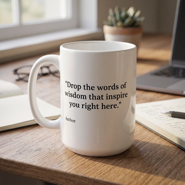 Minimalistisk typografisk anpassad citat kaffemugg (Skapare uppladdad)