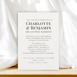 Minimalistisk Typografisk Bröllop Inbjudningar
