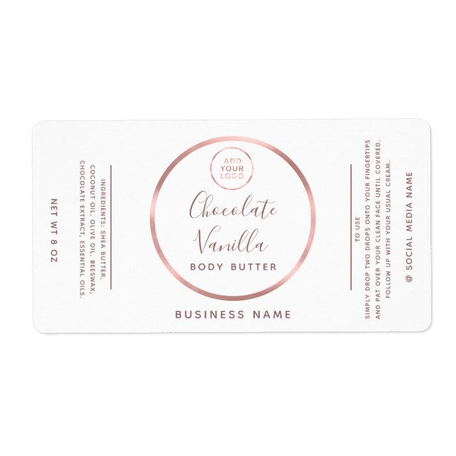 Minimalistisk typografisk cirkel ro guld ram logot fraktsedel (Framsidan)