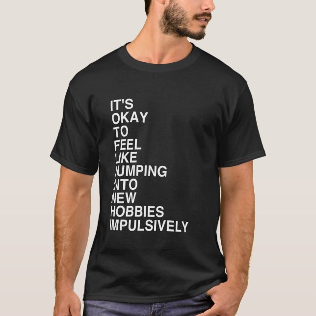 Minimalistisk typografisk design om hobbyutforskni t shirt (Framsida)