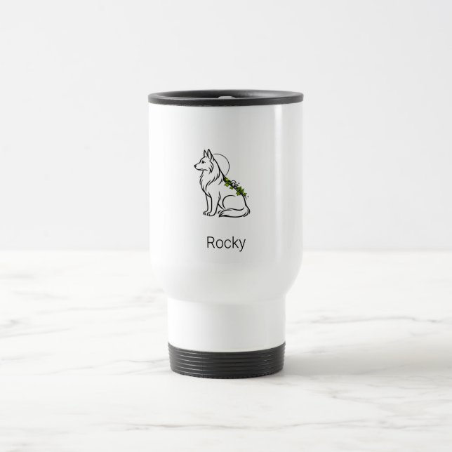 Minimalistisk tysk shepherd anpassat namn resemugg (Center)