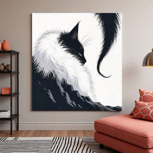 Minimalistisk Tyst Katt Poster