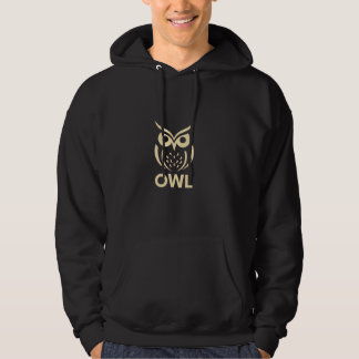 Minimalistisk uggla hoodie – Stilfull svart tröja