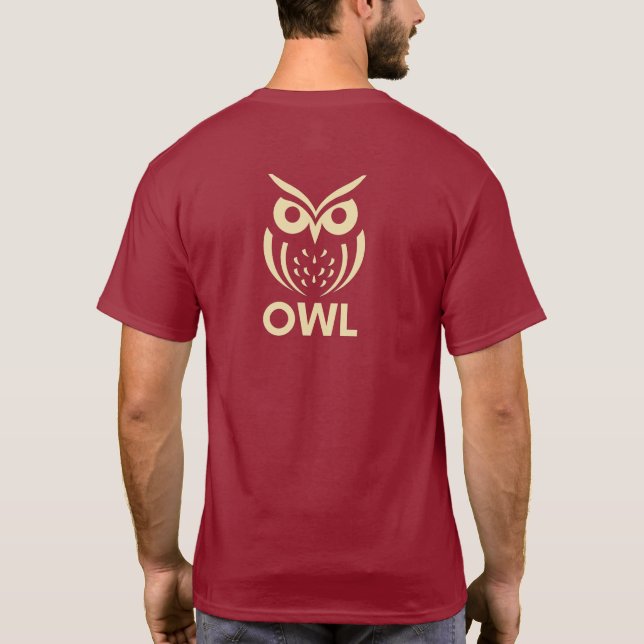 Minimalistisk Uggle T-Shirt - Geometrisk Uggle Log (Baksida)