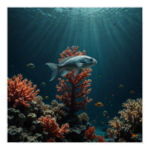 Minimalistisk undervattensscen