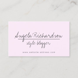 Minimalistisk, unik, handskriven Stylist-Rosa Visitkort