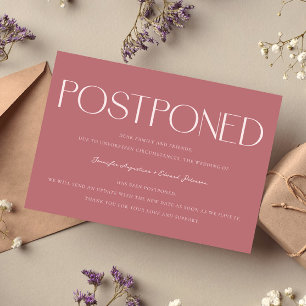 Minimalistisk uppskjuten Bröllop Update-Rosa Inbjudningar