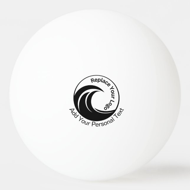 Minimalistisk utbytbar logotyp & Anpassad text  Pingisboll (Framsidan)