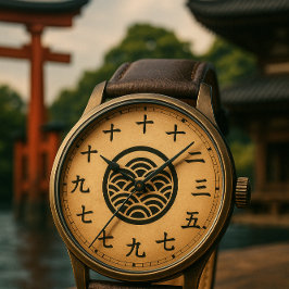 Minimalistisk utformning av Ansikte-kanji Clock- Armbandsur