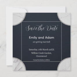 Minimalistisk utformning av eleganten med marmorhö inbjudningar